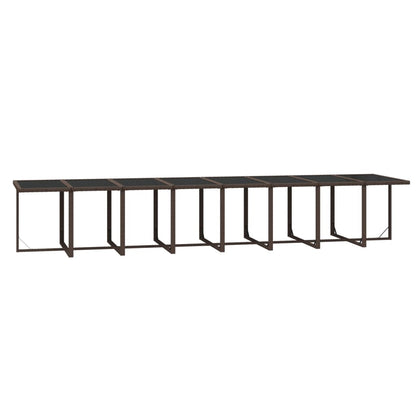 Set da Pranzo per Giardino 21pz con Cuscini Polyrattan Marrone