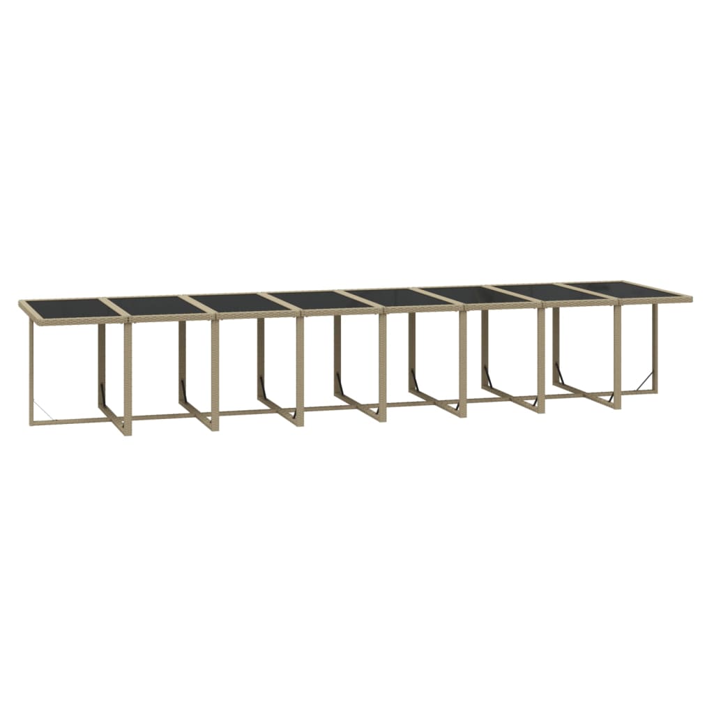 Set da Pranzo da Giardino 17 pz con Cuscini Beige in Polyrattan | homemem39