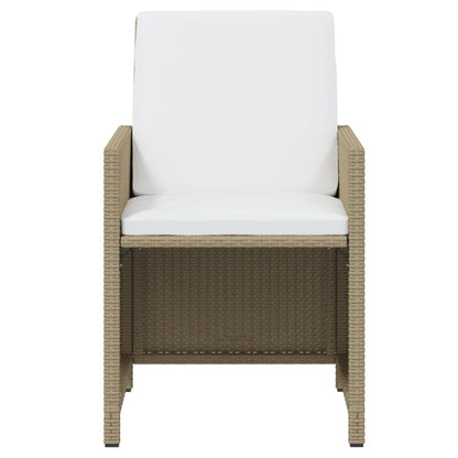 Set da Pranzo per Giardino 21pz con Cuscini in Polyrattan Beige | homemem39