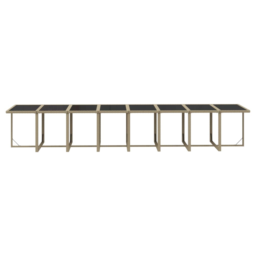 Set da Pranzo per Giardino 21pz con Cuscini in Polyrattan Beige | homemem39