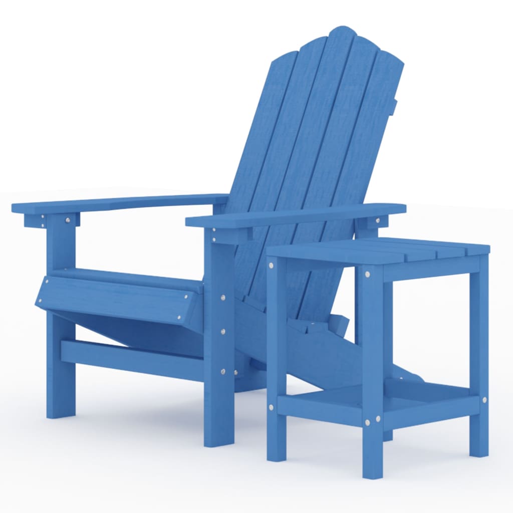 Sedia da Giardino con Tavolo Adirondack in HDPE Blu