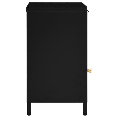 Comodini 2 pz Neri 40x30x54,5 cm Acciaio e Vetro - homemem39