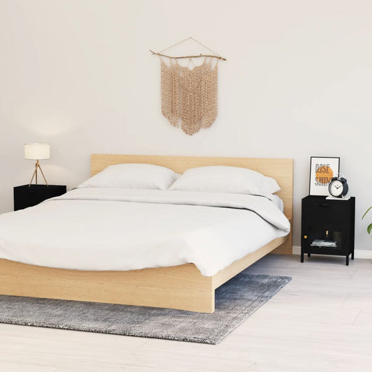Comodini 2 pz Neri 40x30x54,5 cm Acciaio e Vetro - homemem39