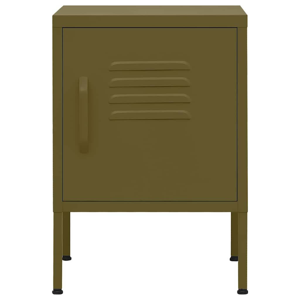 Comodini 2 pz Verde Oliva 35x35x51 cm in Acciaio