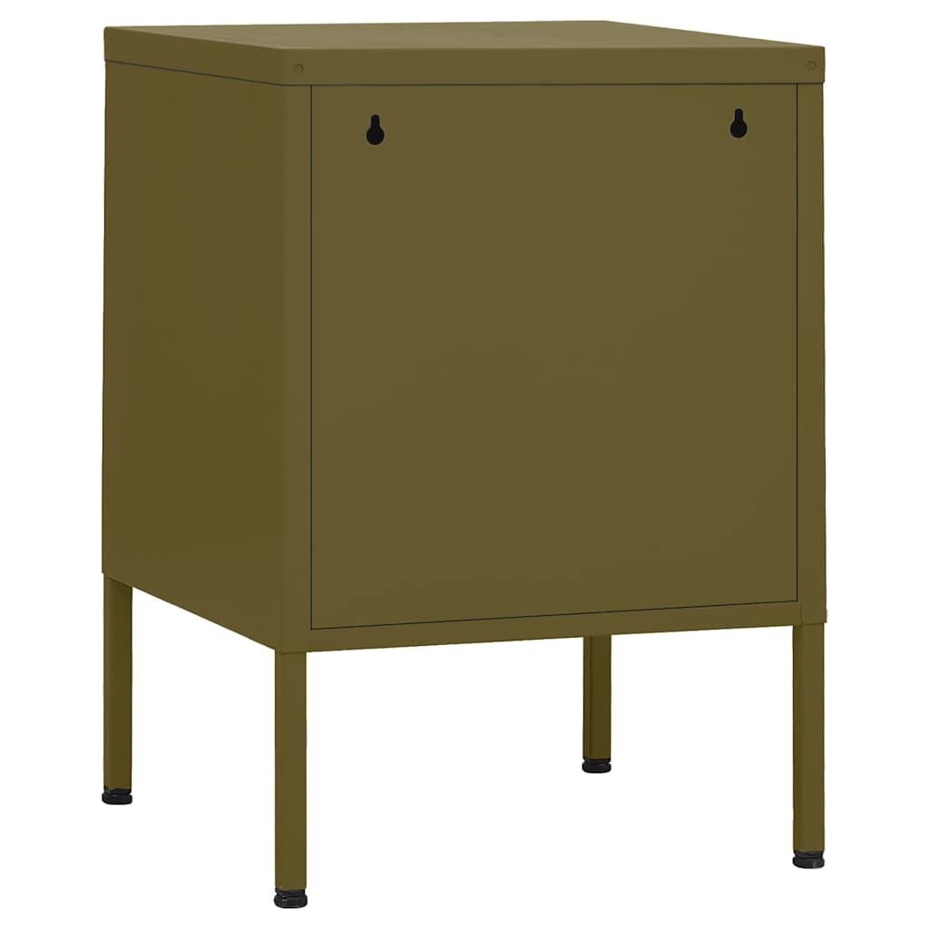 Comodini 2 pz Verde Oliva 35x35x51 cm in Acciaio