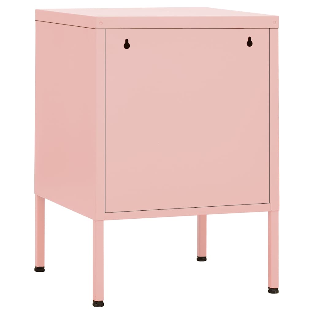 Comodini 2 pz Rosa 35x35x51 cm in Acciaio | homemem39