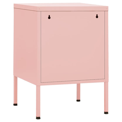 Comodini 2 pz Rosa 35x35x51 cm in Acciaio | homemem39