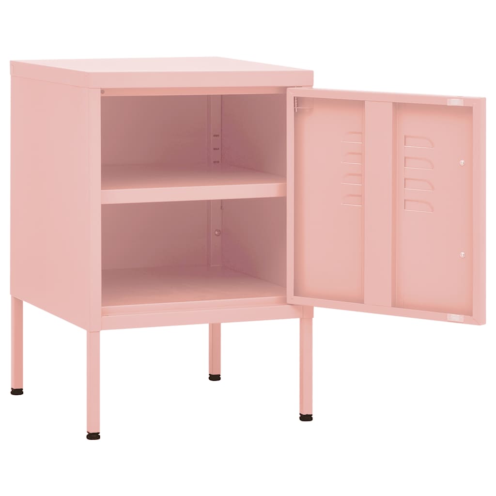 Comodini 2 pz Rosa 35x35x51 cm in Acciaio | homemem39