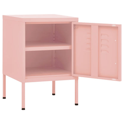 Comodini 2 pz Rosa 35x35x51 cm in Acciaio | homemem39