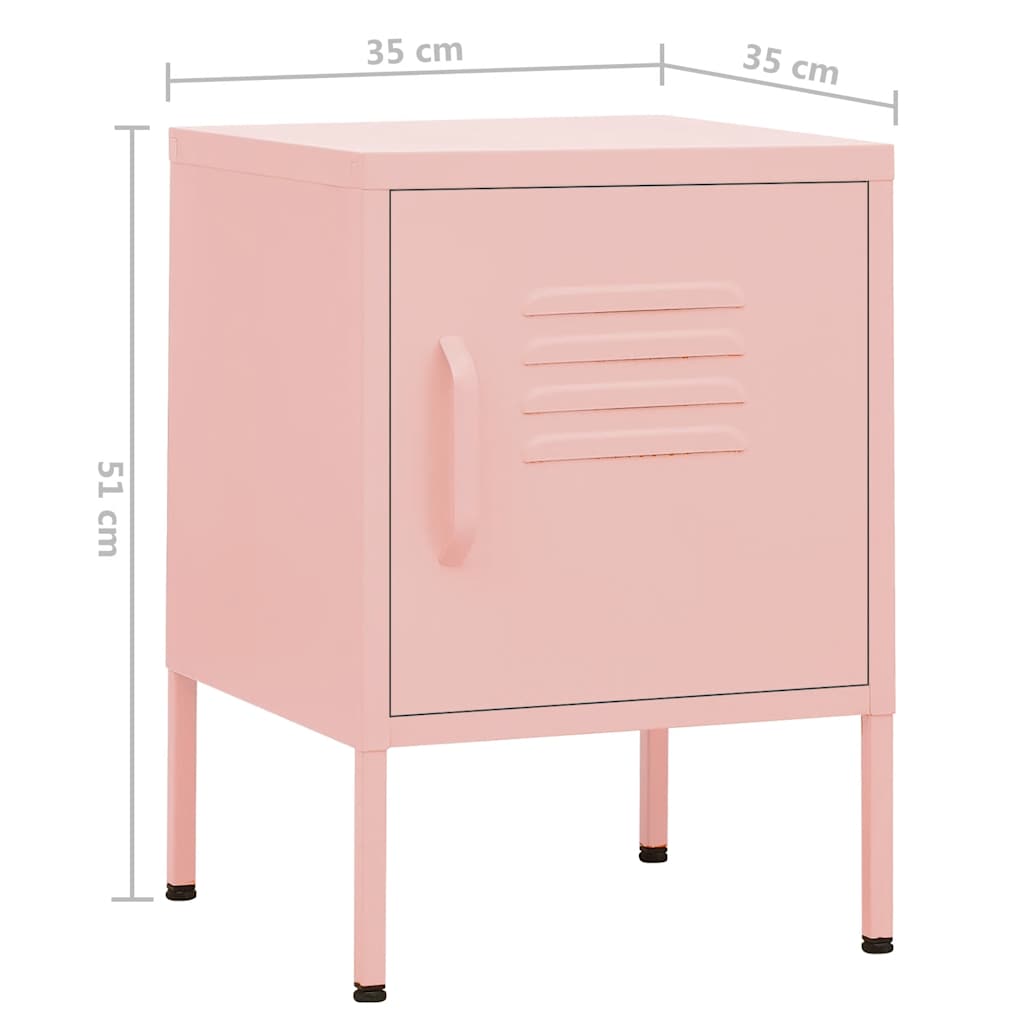 Comodini 2 pz Rosa 35x35x51 cm in Acciaio | homemem39