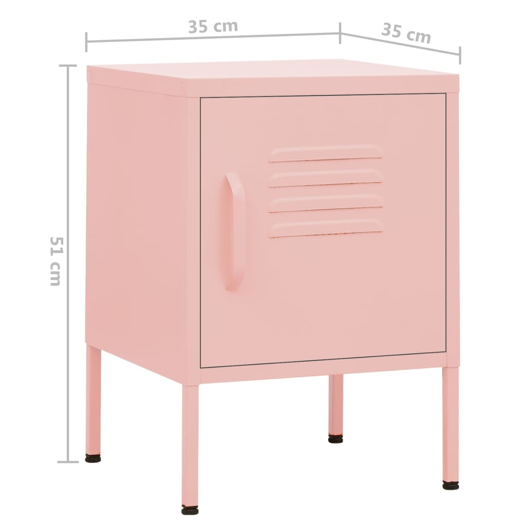 Comodini 2 pz Rosa 35x35x51 cm in Acciaio - homemem39