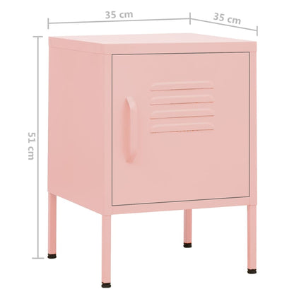 Comodini 2 pz Rosa 35x35x51 cm in Acciaio - homemem39