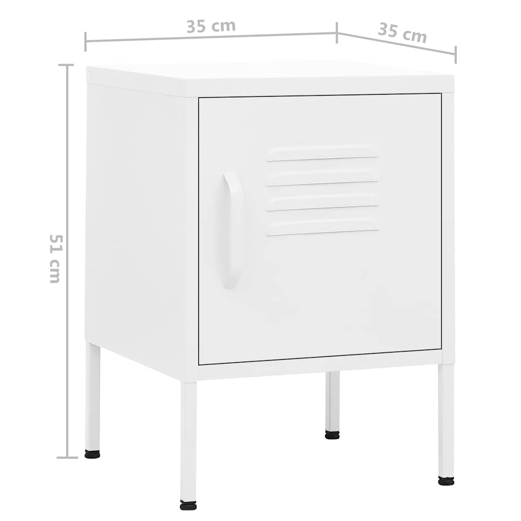 Comodini 2 pz Bianchi 35x35x51 cm in Acciaio