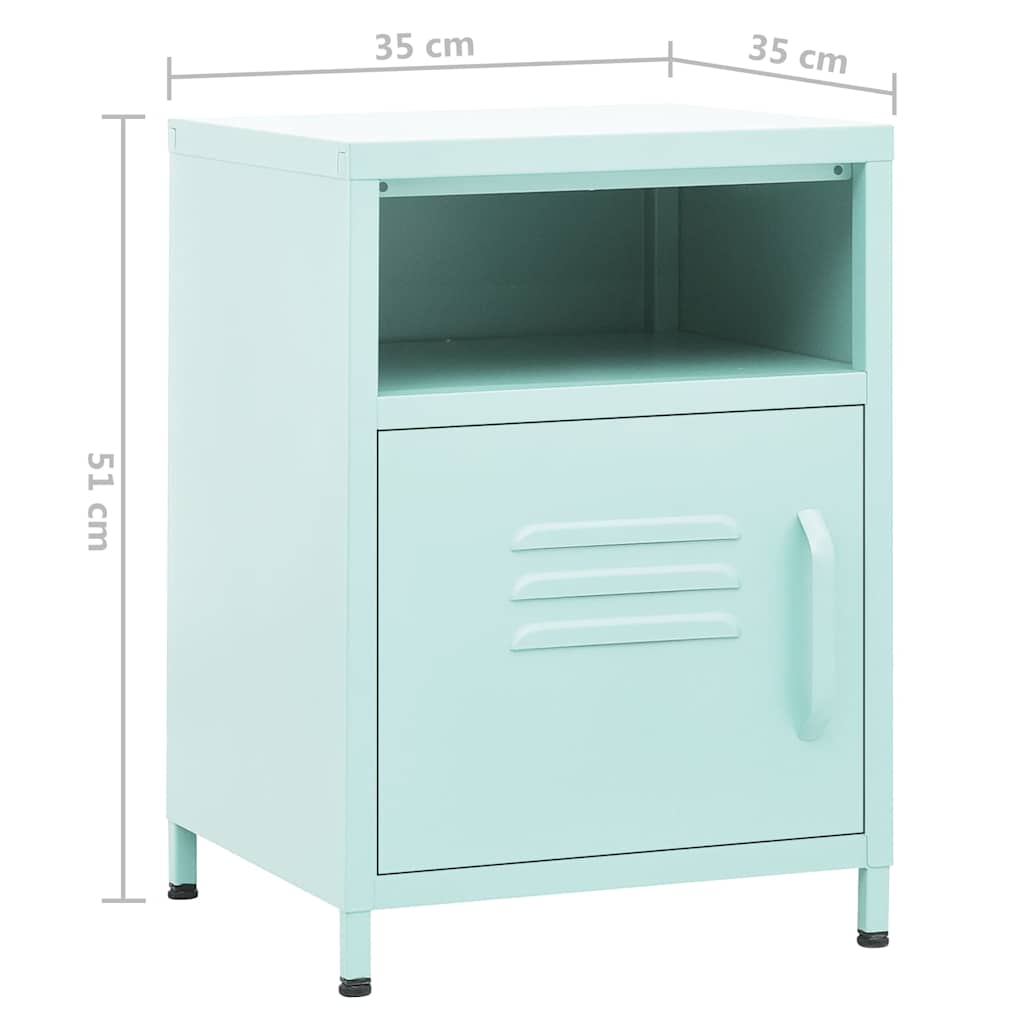 Comodini 2 pz Menta 35x35x51 cm in Acciaio