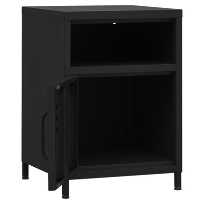 Comodini 2 pz Neri 35x35x51 cm in Acciaio | homemem39