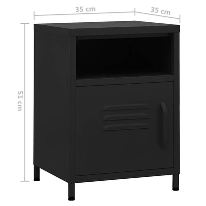 Comodini 2 pz Neri 35x35x51 cm in Acciaio