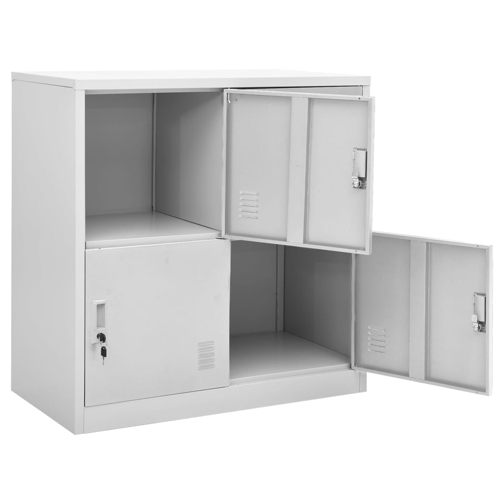 Armadietti con Chiave 2 pz Grigio Chiaro 90x45x92,5 cm Acciaio | homemem39