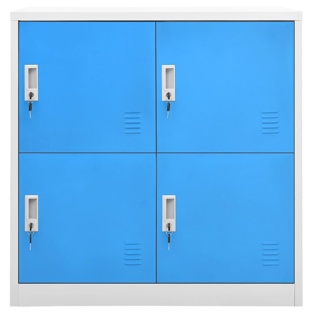 Armadietti e Chiavi 2pz Grigio Chiaro Blu 90x45x92,5cm Acciaio | homemem39