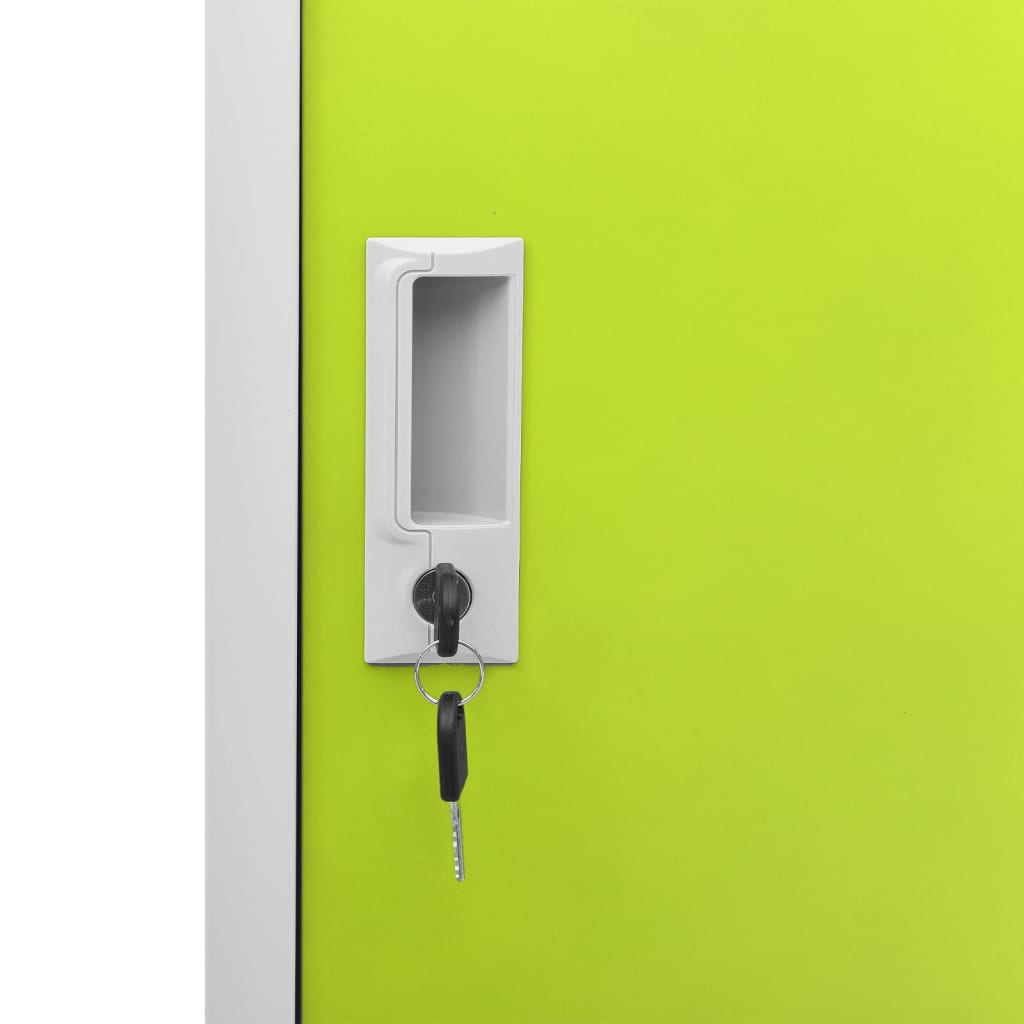 Armadietti Chiavi 2pz Grigio Chiaro Verde 90x45x92,5cm Acciaio | homemem39