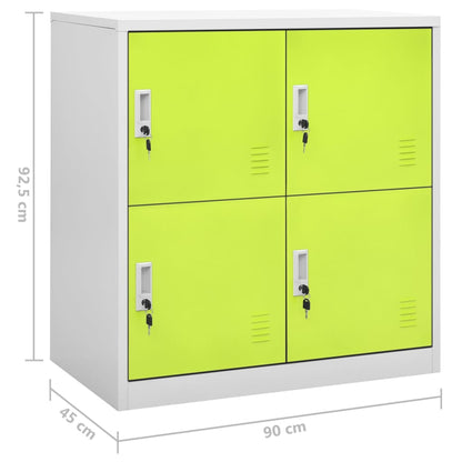 Armadietti Chiavi 2pz Grigio Chiaro Verde 90x45x92,5cm Acciaio - homemem39