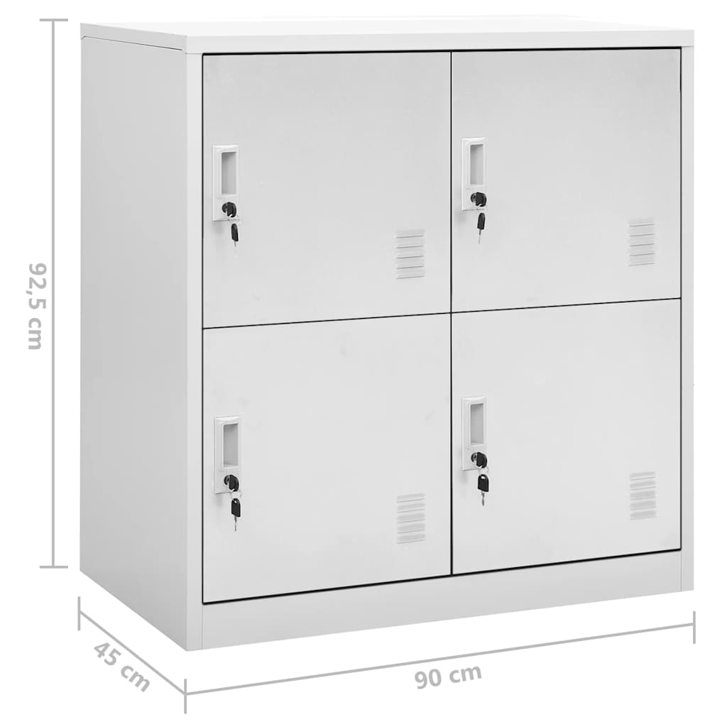 Armadietti con Chiave 5 pz Grigio Chiaro 90x45x92,5 cm Acciaio | homemem39