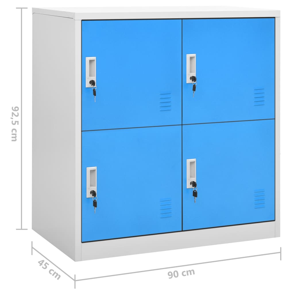 Armadietti e Chiavi 5pz Grigio Chiaro Blu 90x45x92,5cm Acciaio | homemem39