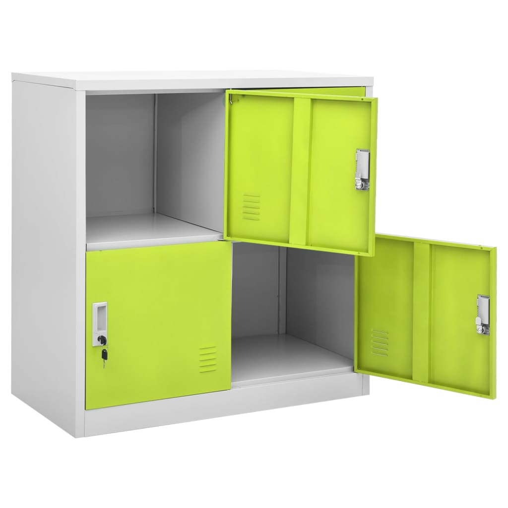 Armadietti Chiavi 5pz Grigio Chiaro Verde 90x45x92,5cm Acciaio | homemem39