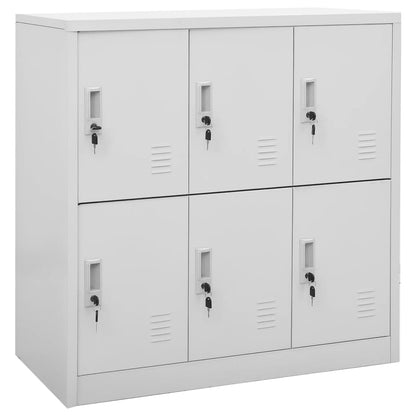 Armadietti con Chiave 2 pz Grigio Chiaro 90x45x92,5 cm Acciaio | homemem39