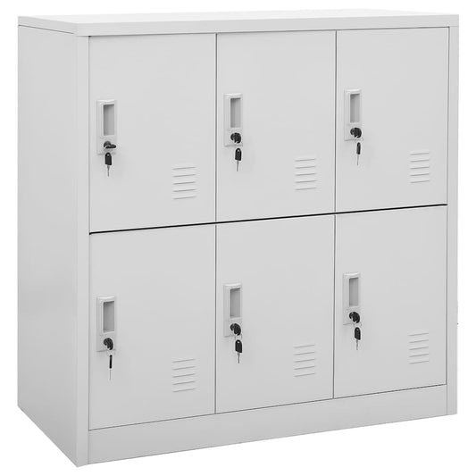 Armadietti con Chiave 5 pz grigio chiaro 90x45x92,5 cm Acciaio
