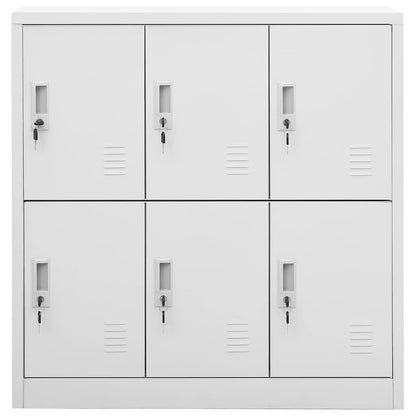 Armadietti con Chiave 5 pz Grigio Chiaro 90x45x92,5 cm Acciaio