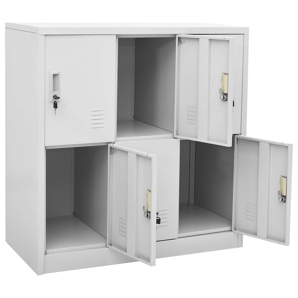 Armadietti con Chiave 5 pz Grigio Chiaro 90x45x92,5 cm Acciaio | homemem39