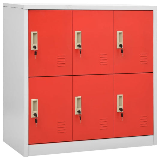 Armadietti Chiavi 5pz Grigio Chiaro Rosso 90x45x92,5cm Acciaio