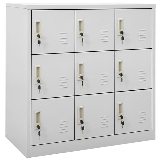 Armadietti con Chiave 2 pz Grigio Chiaro 90x45x92,5 cm Acciaio | homemem39