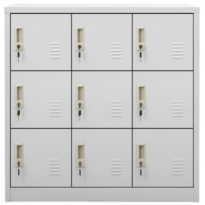 Armadietti con Chiave 2 pz Grigio Chiaro 90x45x92,5 cm Acciaio - homemem39