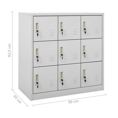 Armadietti con Chiave 5 pz Grigio Chiaro 90x45x92,5 cm Acciaio | homemem39