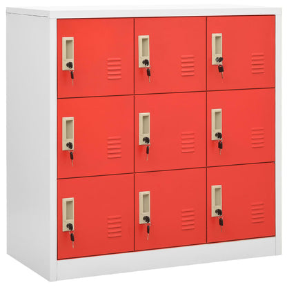 Armadietti Chiavi 5pz Grigio Chiaro Rosso 90x45x92,5cm Acciaio | homemem39