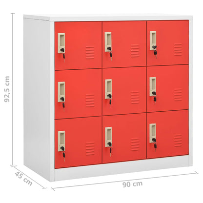 Armadietti Chiavi 5pz Grigio Chiaro Rosso 90x45x92,5cm Acciaio - homemem39