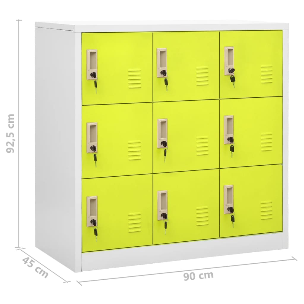 Armadietti Chiavi 5pz Grigio Chiaro Verde 90x45x92,5cm Acciaio | homemem39