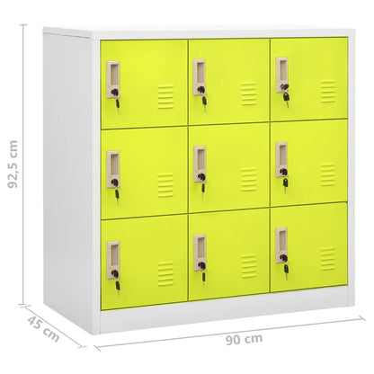 Armadietti Chiavi 5pz Grigio Chiaro Verde 90x45x92,5cm Acciaio | homemem39