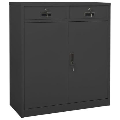 Armadio Ufficio con Fioriera Antracite 90x40x125 cm in Acciaio | homemem39