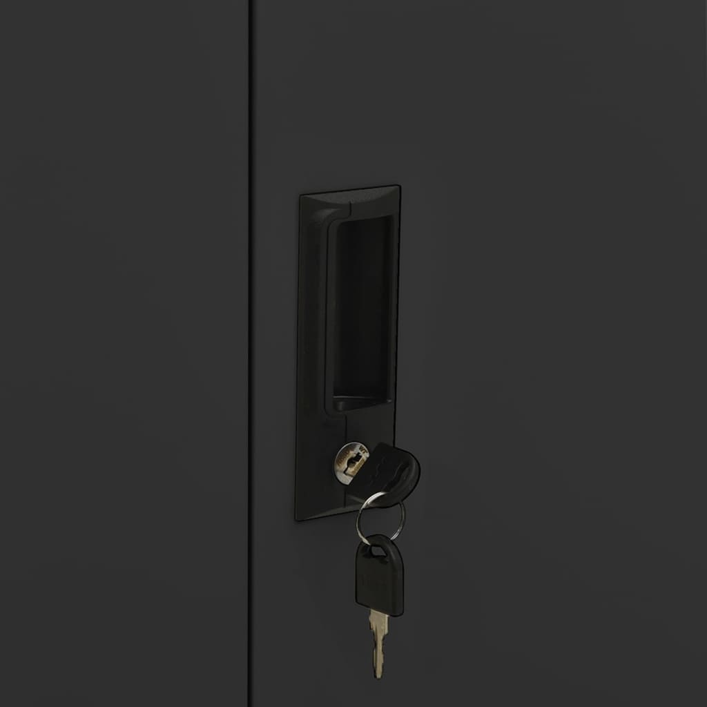 Armadio Ufficio con Fioriera Antracite 90x40x125 cm in Acciaio | homemem39