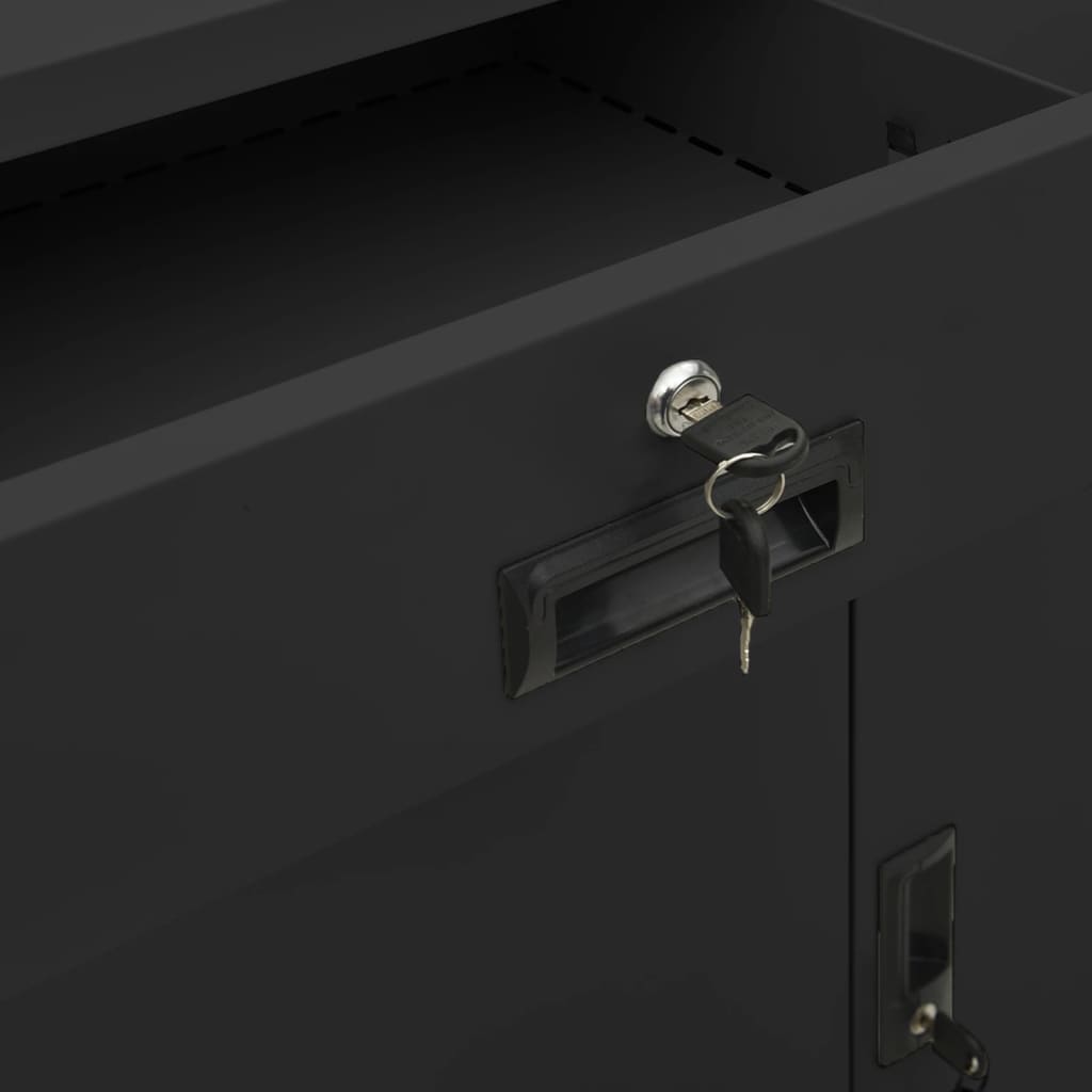 Armadio Ufficio con Fioriera Antracite 90x40x125 cm in Acciaio | homemem39
