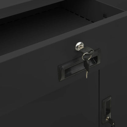 Armadio Ufficio con Fioriera Antracite 90x40x125 cm in Acciaio | homemem39