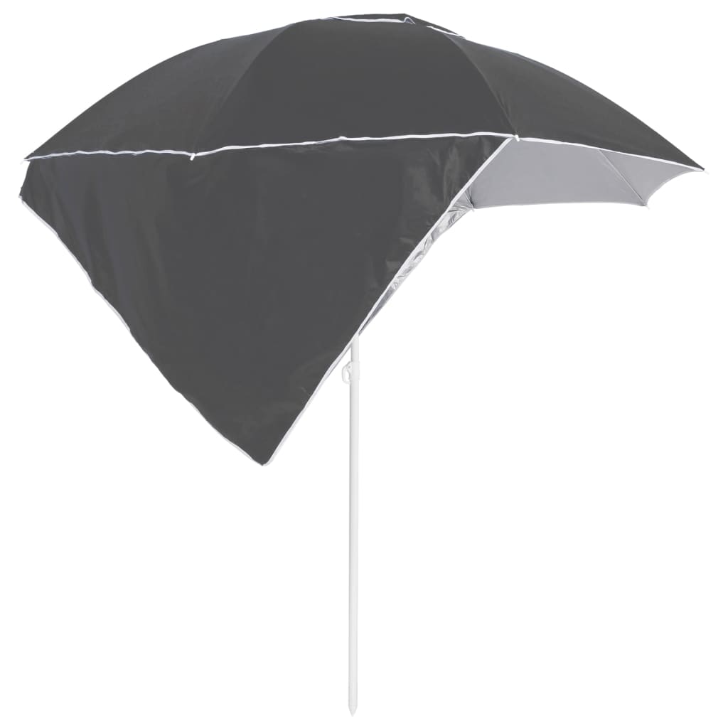 Ombrellone da Spiaggia con Teli Laterali Antracite 215 cm - homemem39