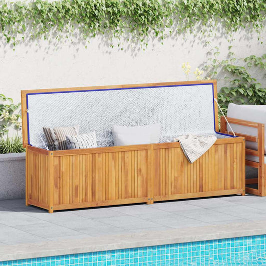 Cassa da Giardino 200x50x55 cm in Legno Massello di Teak - homemem39