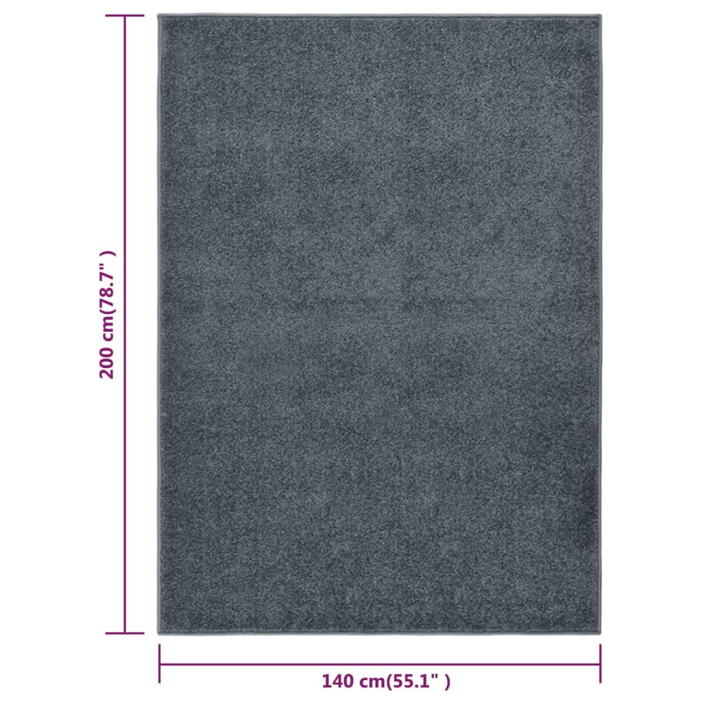 Short Pile Rug 140x200 cm Anthracite