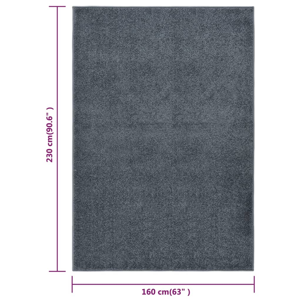 Tappeto a Pelo Corto 160x230 cm Antracite - homemem39