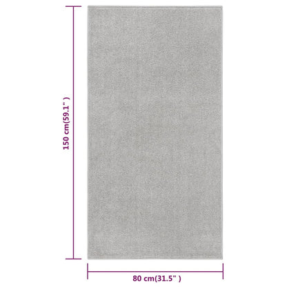 Tappeto a Pelo Corto 80x150 cm Grigio Chiaro - homemem39