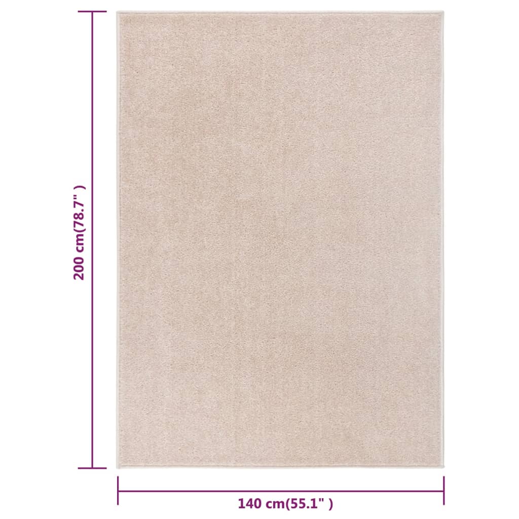 Tappeto a Pelo Corto 140x200 cm Beige Scuro - homemem39