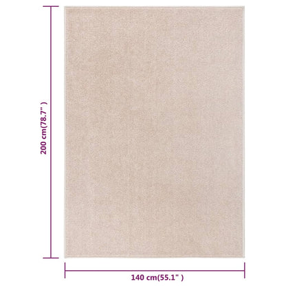 Tappeto a Pelo Corto 140x200 cm Beige Scuro - homemem39